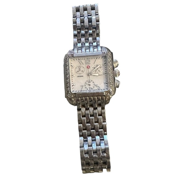 MICHELE Urban Stainless Steel Diamond Quartz Wrist Watch - Picture 4 of 7